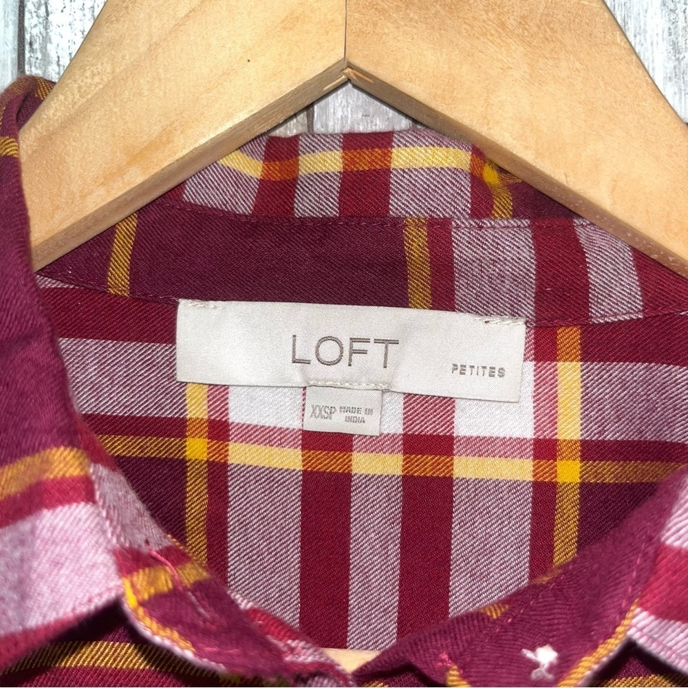 Loft Red Plaid Everyday Oversized Flannel - Picture 6 of 6